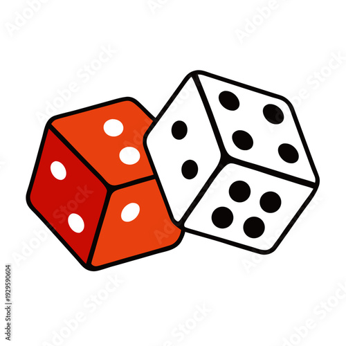 Dice Pair Vector Illustration – Realistic Casino Gambling Game Design Graphic