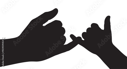 Pinky Promise Silhouette Icon Set: Trust & Bonding