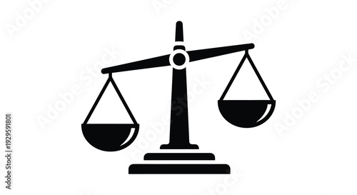 A striking black silhouette of scales representing justice balance and legal proceedings a powerful visual metaphor silhouette high quality