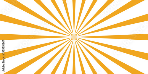 Bright Orange Sunburst with White Stripes Radiating Outward for a Dynamic and Energetic Background Design