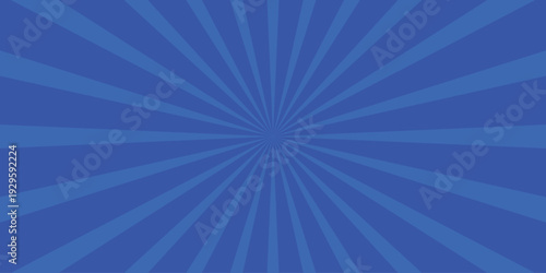 Deep blue and lighter blue sunburst radial background pattern with alternating stripes creating a classic comic book style explosion or radiating effect