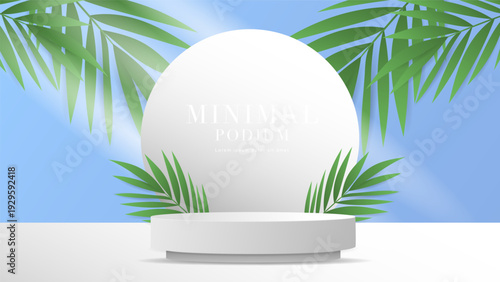 Minimalist podium stage on background for product presentation, Vector illustration EPS 10