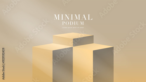 Minimalist podium stage on background for product presentation, Vector illustration EPS 10