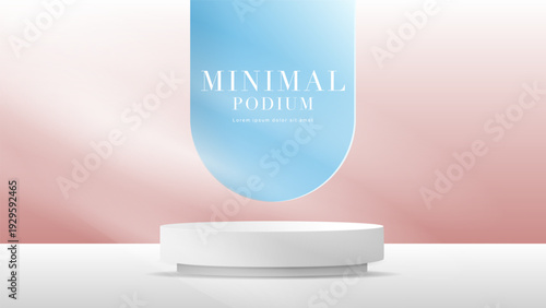 Minimalist podium stage on background for product presentation, Vector illustration EPS 10