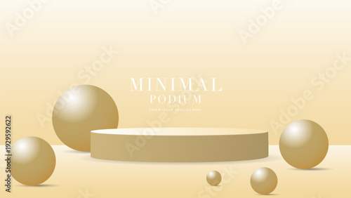 Minimalist podium stage on background for product presentation, Vector illustration EPS 10