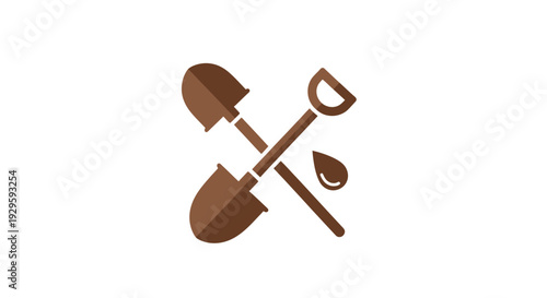 Gardening Tools Shovel Rake Trowel Illustration.