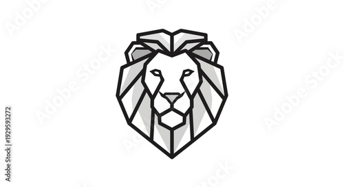 Geometric Lion Head Illustration Design Element.