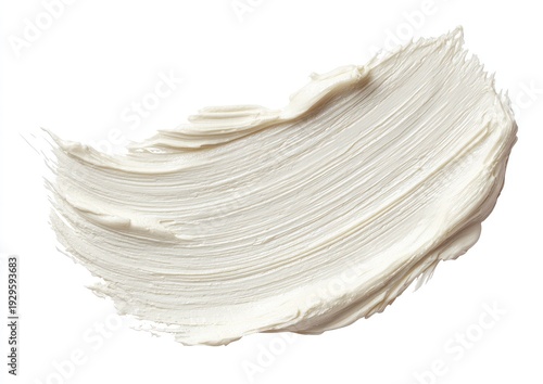 A thick, white cream smear with visible brushstrokes