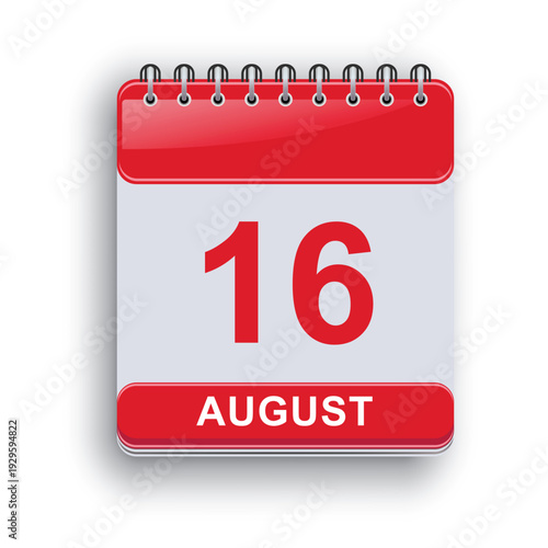 August 16 Daily Calendar Template Contemporary Planner Design