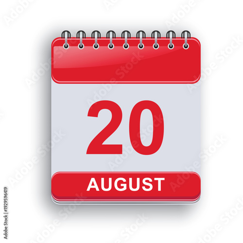 August 20 Daily Calendar Template Time Management Planner