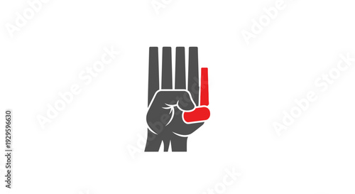 Hand Holding Red Microphone Close Up.