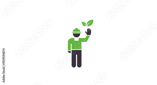 Man Holding Green Leaves Upward High.