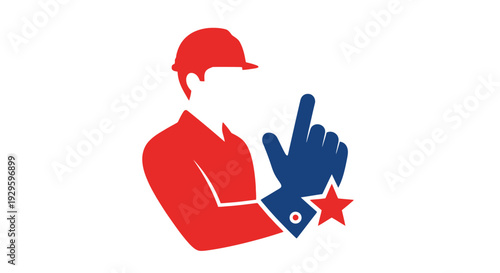 Man in Hard Hat and Glove.