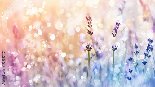 Wallpaper Mural Beautiful watercolor depiction of lavender flowers with dreamy bokeh background, evoking sense of tranquility and calmness Torontodigital.ca