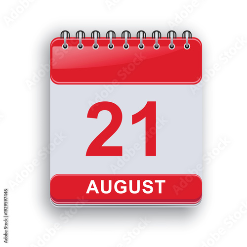 August 21 Daily Calendar Template Minimal Desk Organizer