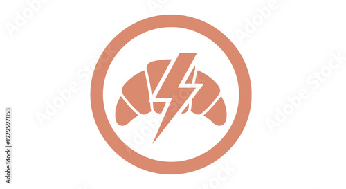 Orange Brain Icon with Lightning Bolt.