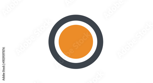 Orange circle with black border.