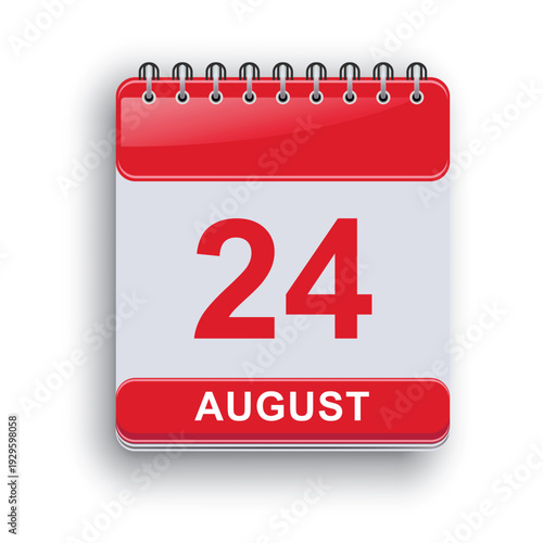 August 24 Daily Calendar Template Modern Productivity Layout