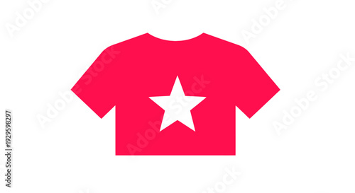 Pink T Shirt with White Star.