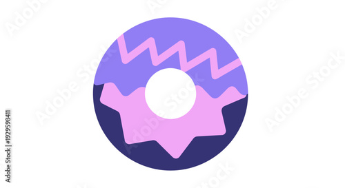 Purple and pink gear icon symbol.