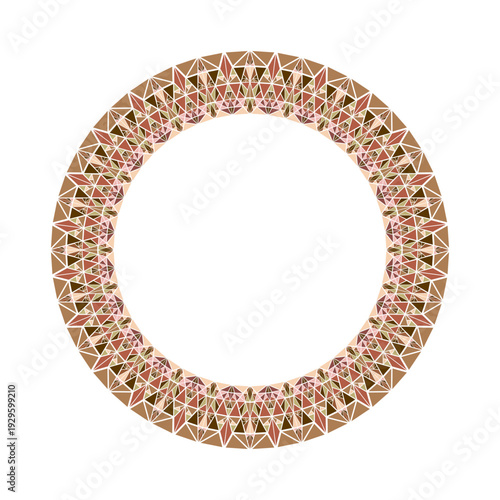 Colorful geometrical abstract triangle tile circle border