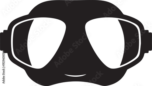 Virtual reality headset silhouette black modern technology mask vr glasses icon gaming accessory futuristic vision design element