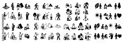 People enjoying outdoor activities and camping.