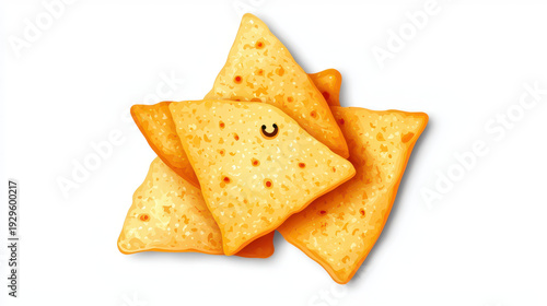 Wallpaper Mural Crispy snack pieces arranged in playful manner, showcasing delightful texture and golden color, perfect for sharing and enjoying Torontodigital.ca