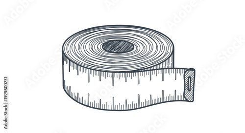 Measuring Tape Illustration with Ruler Marks.