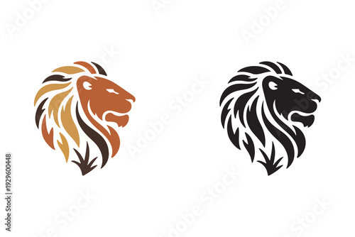 Majestic lion head icon for leadership and power
