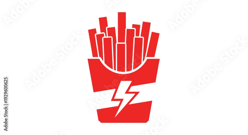 Red French Fries with Lightning Bolt Logo.