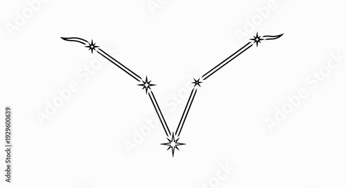 Stylized constellation lines connect stellar points forming a celestial pattern