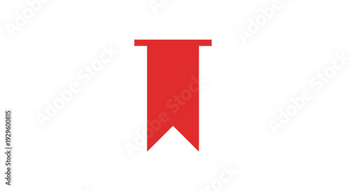 Red Ribbon Banner Isolated on White Background.