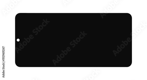 A completely black rectangular screen with a small hole punch camera showcasing minimalist modern technology silhouette high quality professional detailed