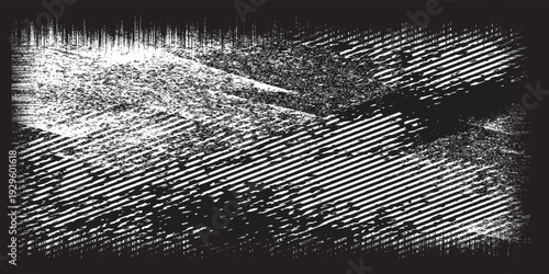 Abstract Black White Halftone Grunge Distress Texture Background