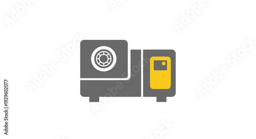 Safe and Combination Lock Icon Illustration.