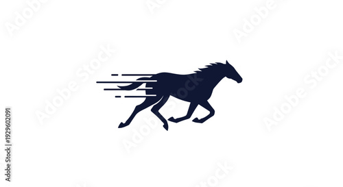 Running Horse Silhouette in Motion.