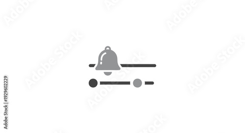 Simple Bell Icon on White Background.