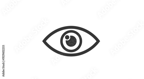 Simple Black and White Eye Illustration.