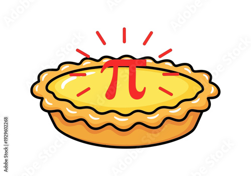 Pi symbol on custard pie illustration