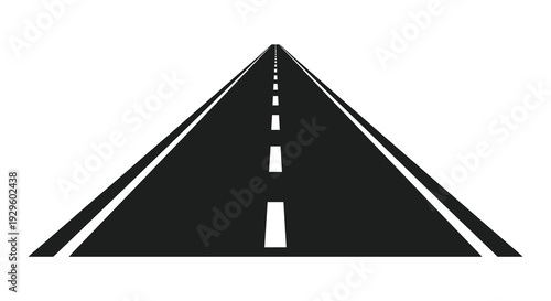 A strikingly minimalist depiction of a long straight highway vanishing into the distance rendered as a silhouette high quality