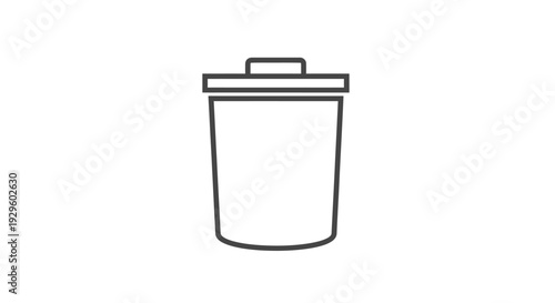 Simple Line Drawing of a Disposable Coffee Cup.