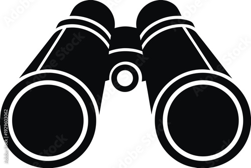 Binoculars icon silhouette vector. Binoculars icon. Exploration, discovery. Binoculars Vector illustration 