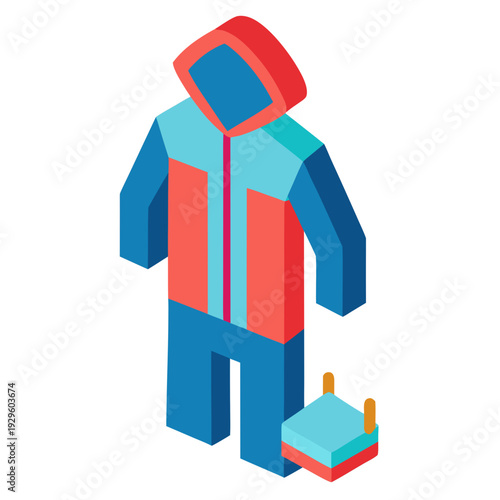 blue man with red shirt