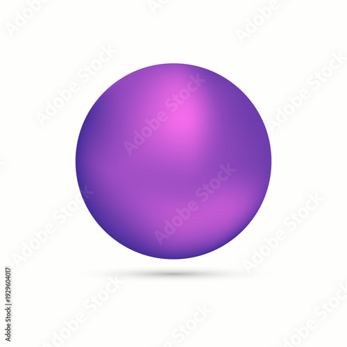 Sphere, ball with purple gradient and shadow
