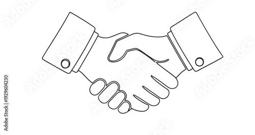 Handshake Illustration of Business Partnership Agreement.