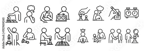 People analyzing and playing board strategy games.