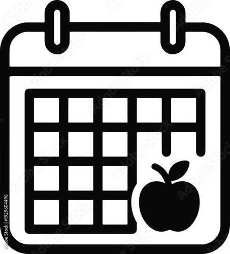 Calendar with apple for nutrition habit tracking