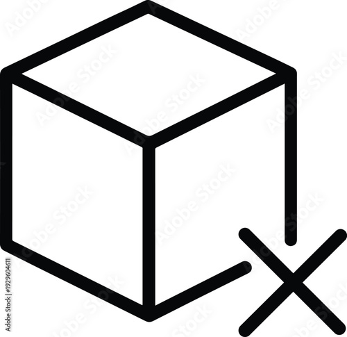 Sugar free cube with cross sign icon