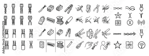 Electrical connector and wiring tools illustration